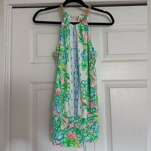 Lilly Pulitzer Pink and Green Floral Top